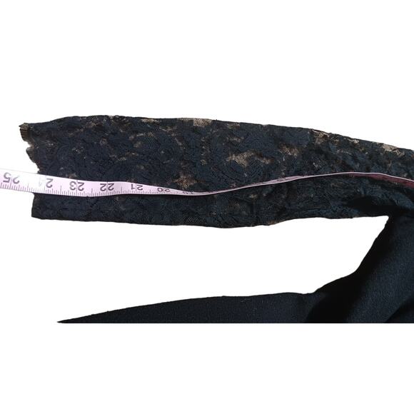 Rickie Freeman for Teri Jon Nites Black Midi Preppy Lace Detailed With bow SZ 2 - Picture 6 of 8